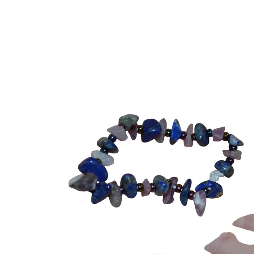 Handmade Real Stones Beads Elastic Bracelet Kids